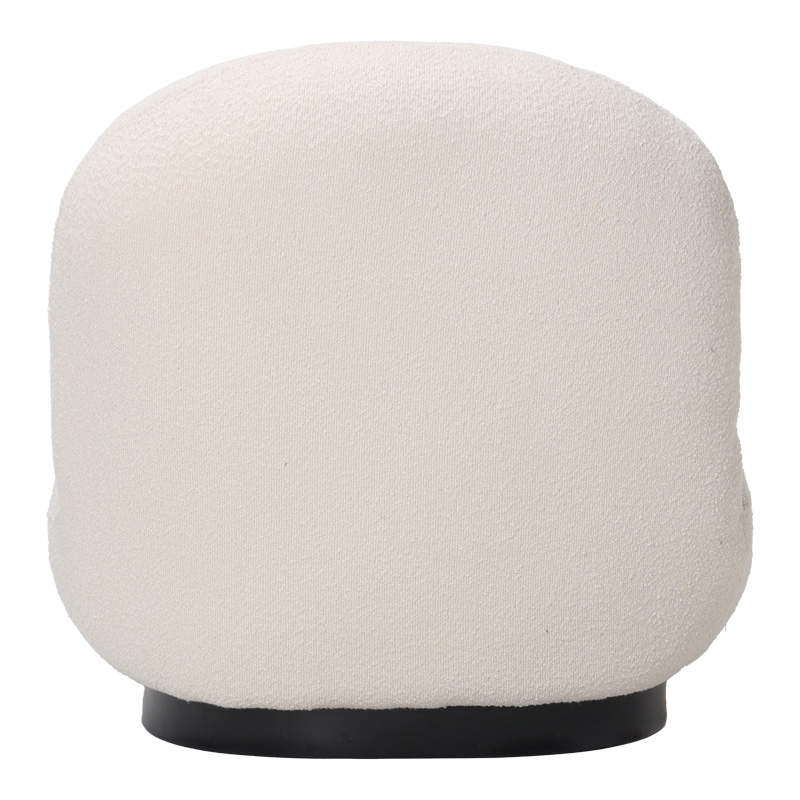 Πολυθρόνα Rosalie pakoworld μπουκλέ ύφασμα σε κρεμ απόχρωση με μαύρη βάση 85x82x77εκ 4