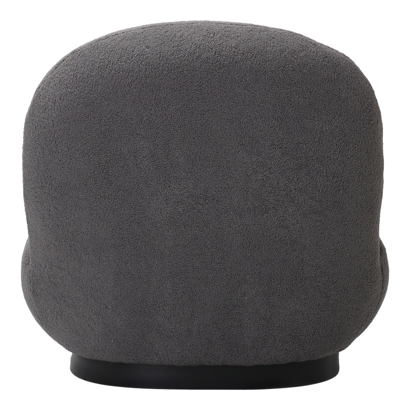 Πολυθρόνα Rosalie pakoworld μπουκλέ ύφασμα σε ανθρακί απόχρωση με μαύρη βάση 85x82x77εκ 4