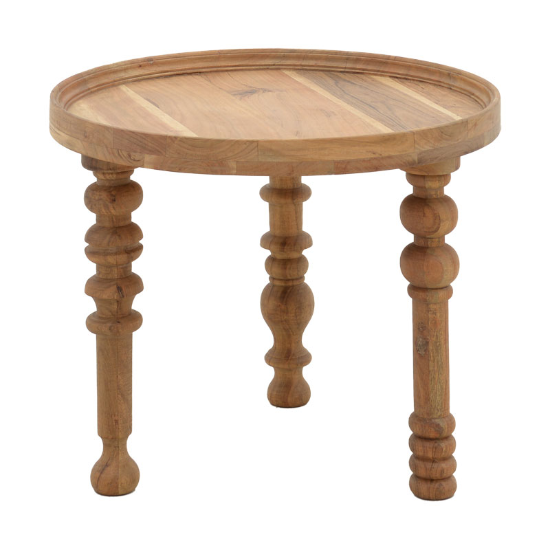 Τραπέζι σαλονιού Kelly σετ 2τεμ pakoworld μασίφ ξύλο ακακίας φυσικό 4