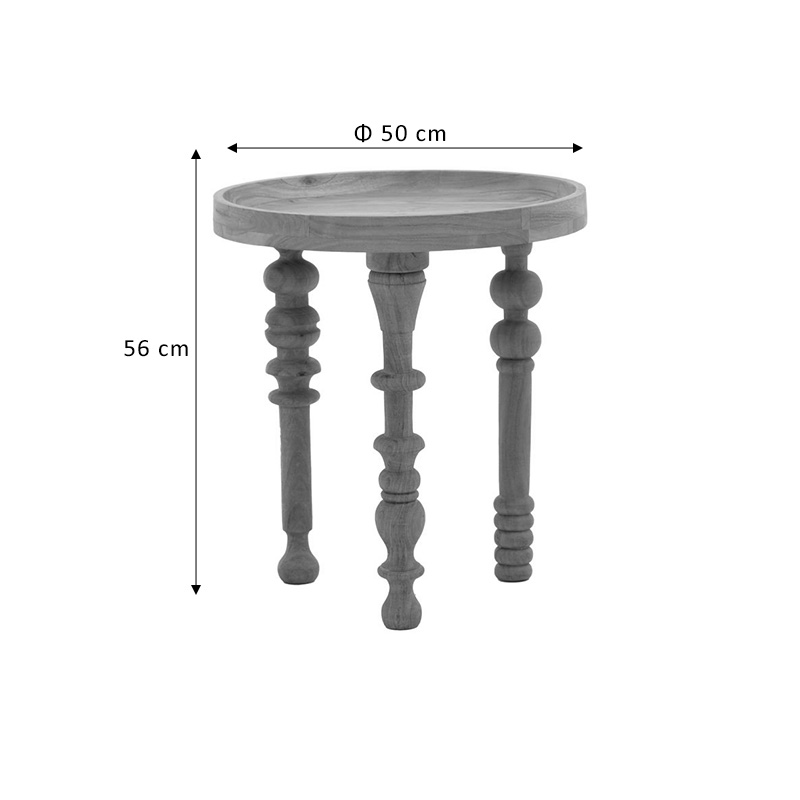 Τραπέζι σαλονιού Kelly σετ 2τεμ pakoworld μασίφ ξύλο ακακίας φυσικό 7