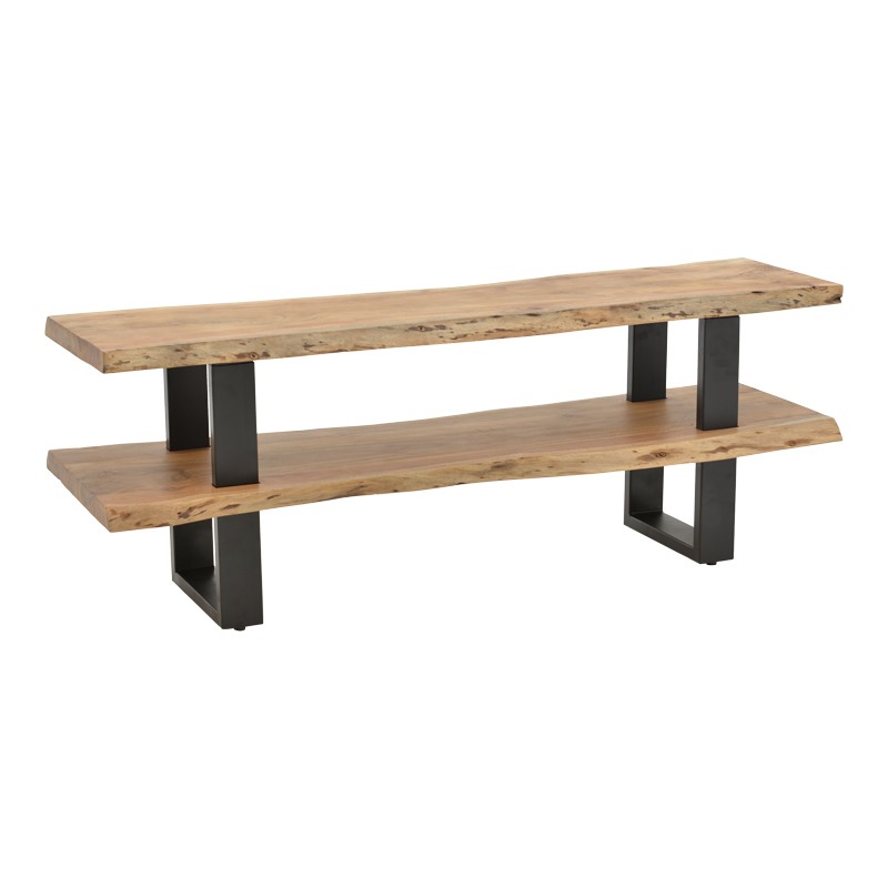 Έπιπλο τηλεόρασης Fuji pakoworld φυσικό μασίφ ξύλο ακακίας 140x40x52εκ 2