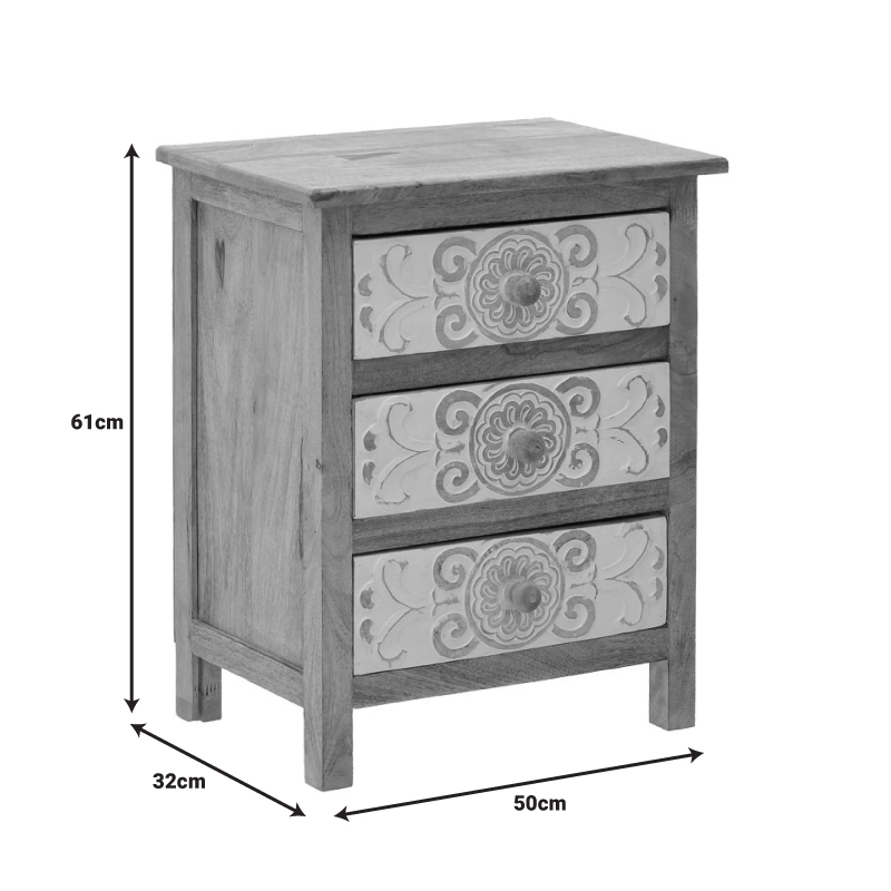 Συρταριέρα Inart 3-50-245-0017 ξύλο φυσικό-λευκό 50x32x61εκ 4