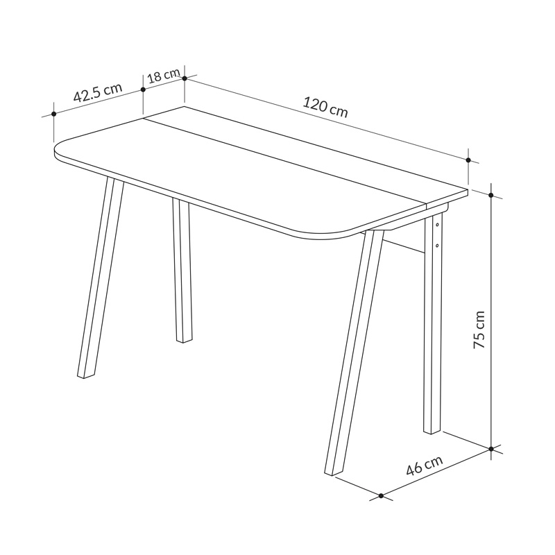 Γραφείο Malia pakoworld σε oak απόχρωση 120x60.5x75εκ 4