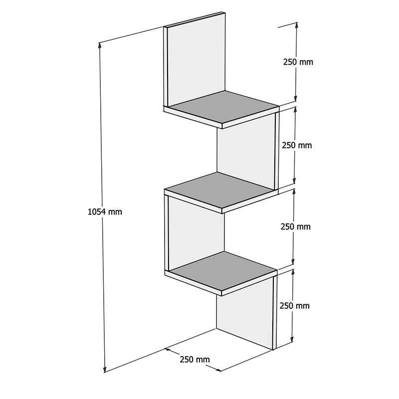 Ραφιέρα γωνιακή τοίχου Insta pakoworld λευκό 25x25x105,5εκ 4