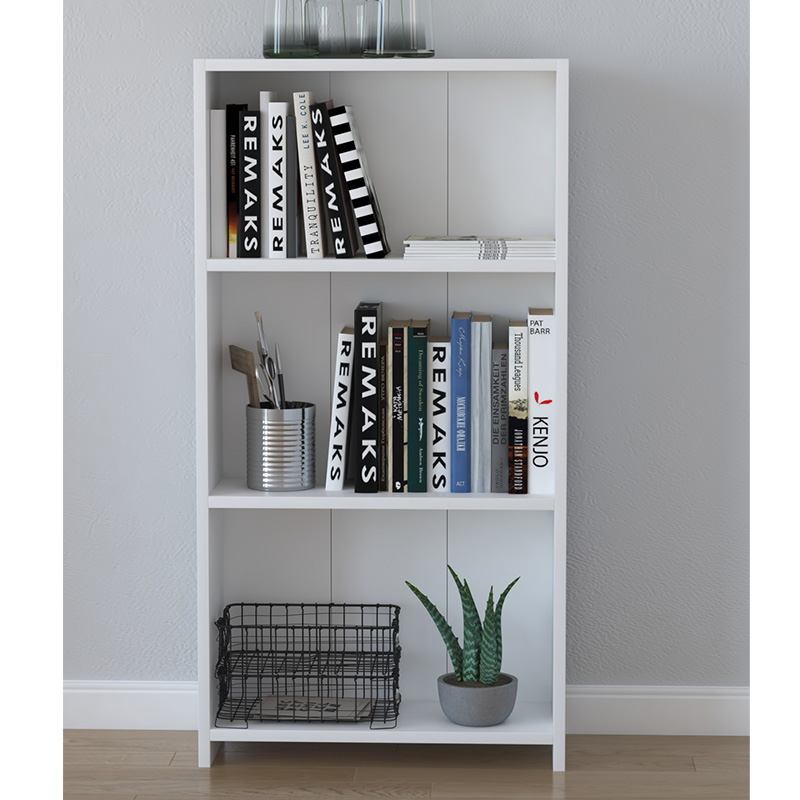 Χαμηλή βιβλιοθήκη Ferma pakoworld λευκό 56x20x108εκ 3
