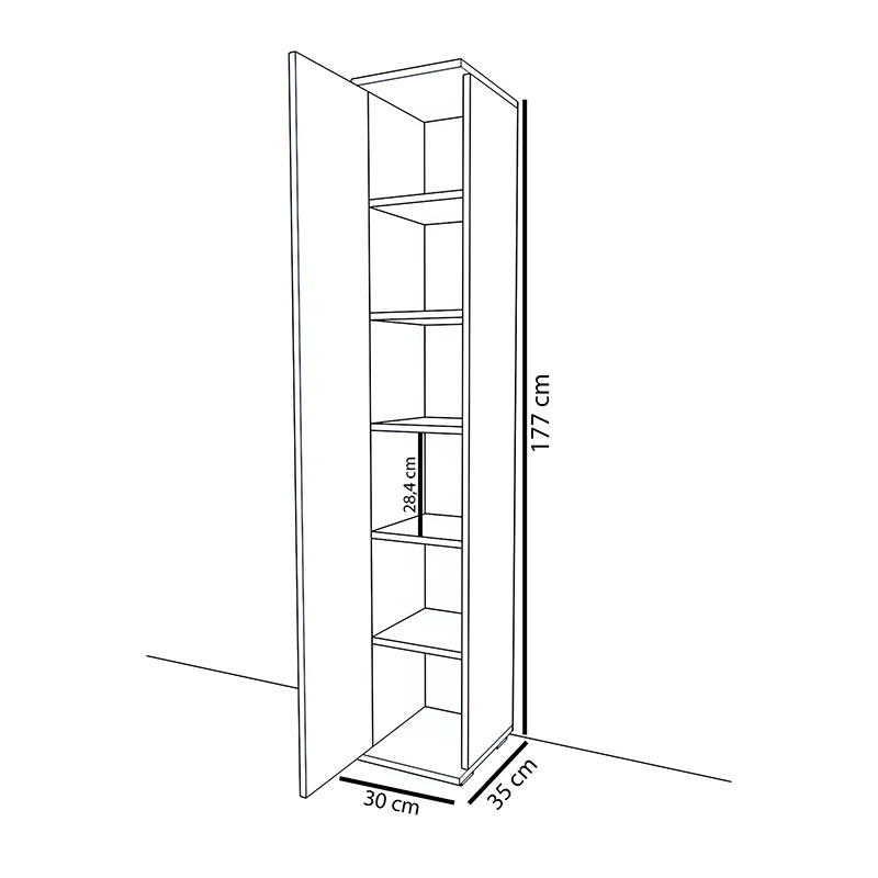 Στήλη Juan pakoworld λευκό 30x35x177εκ 5