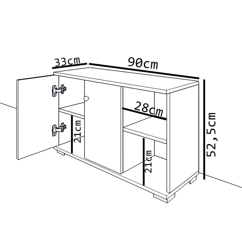 Έπιπλο εισόδου Deril pakoworld λευκό-sonoma 90x33x52.5εκ 6