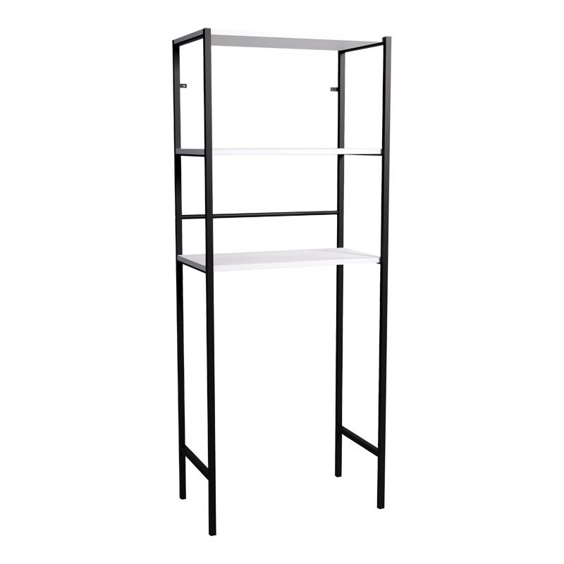 Έπιπλο πλυντηρίου Zermin pakoworld μελαμίνης-μεταλλικό λευκό-μαύρο 70x25x150εκ 1