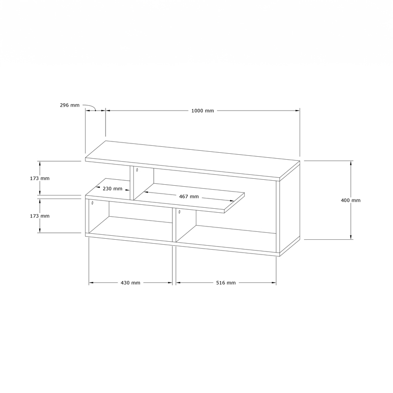 Έπιπλο τηλεόρασης Waldo pakoworld φυσικό μελαμίνης 100x29,5x40εκ 4