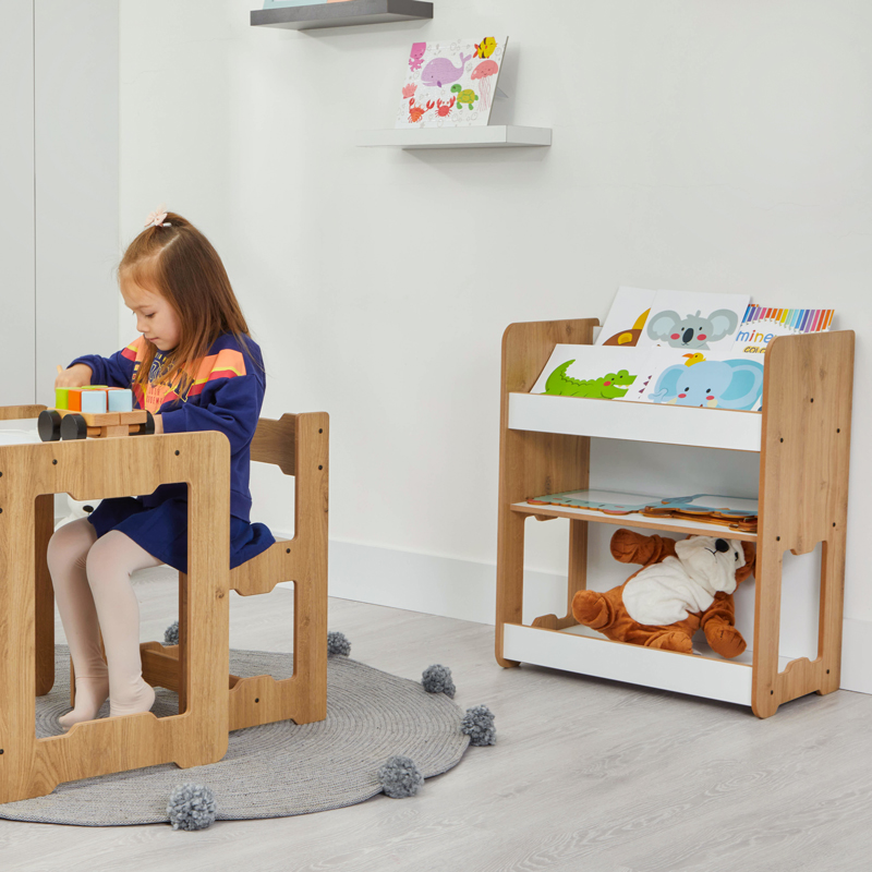 Ραφιέρα Seagull pakoworld φυσικό-λευκό mdf 57x34x70εκ 2