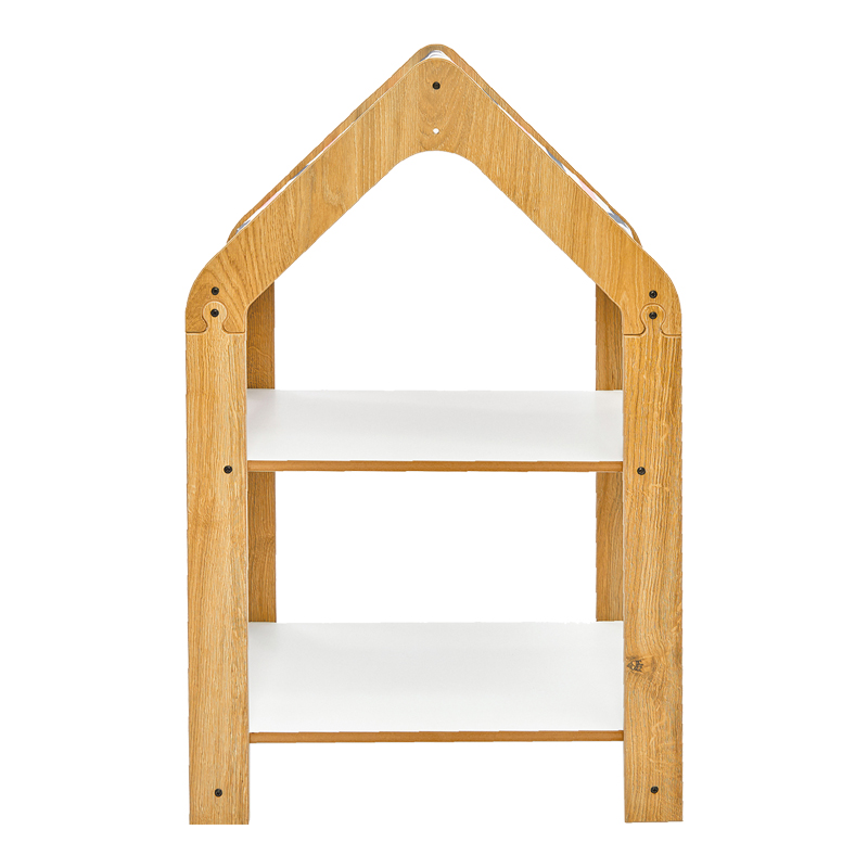 Ραφιέρα τ. Montessori Zoilen pakoworld φυσικό-λευκό-ροζ mdf 50x30x80εκ 3