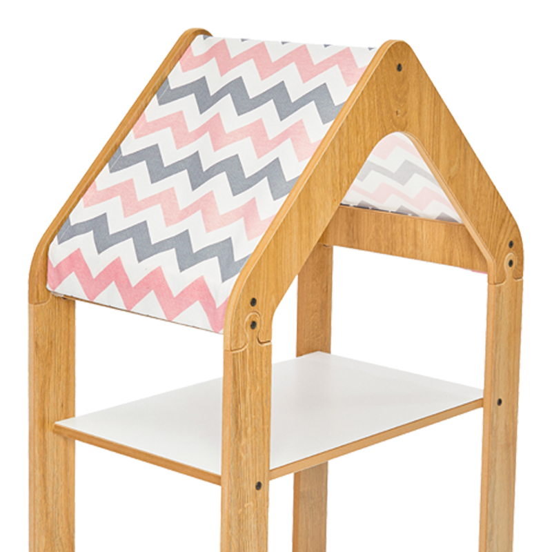 Ραφιέρα τ. Montessori Zoilen pakoworld φυσικό-λευκό-ροζ mdf 50x30x80εκ 4