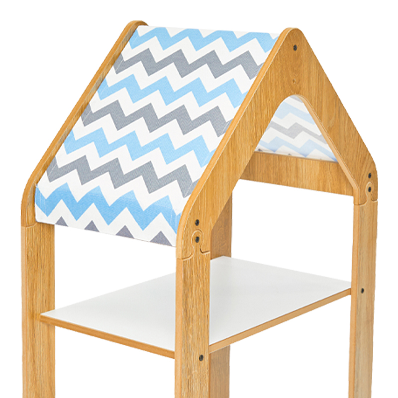 Ραφιέρα τ. Montessori Zoilen pakoworld φυσικό-λευκό-μπλε mdf 50x30x80εκ 3