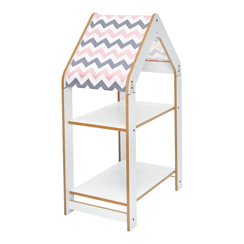 Ραφιέρα τ. Montessori Zoilen pakoworld λευκό-ροζ mdf 50x30x80εκ 1