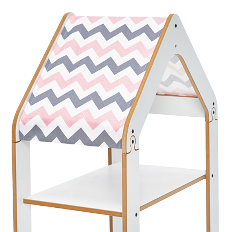 Ραφιέρα τ. Montessori Zoilen pakoworld λευκό-ροζ mdf 50x30x80εκ 3
