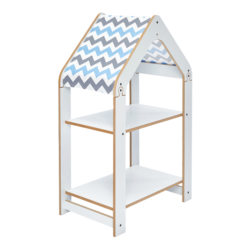 Ραφιέρα τ. Montessori Zoilen pakoworld λευκό-μπλε mdf 50x30x80εκ 1