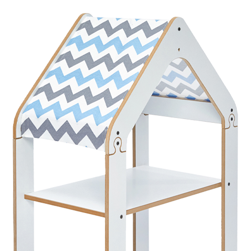 Ραφιέρα τ. Montessori Zoilen pakoworld λευκό-μπλε mdf 50x30x80εκ 4
