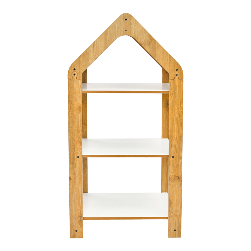 Ραφιέρα τ. Montessori Zoilen I pakoworld λευκό-φυσικό-ροζ mdf 50x30x100εκ 2