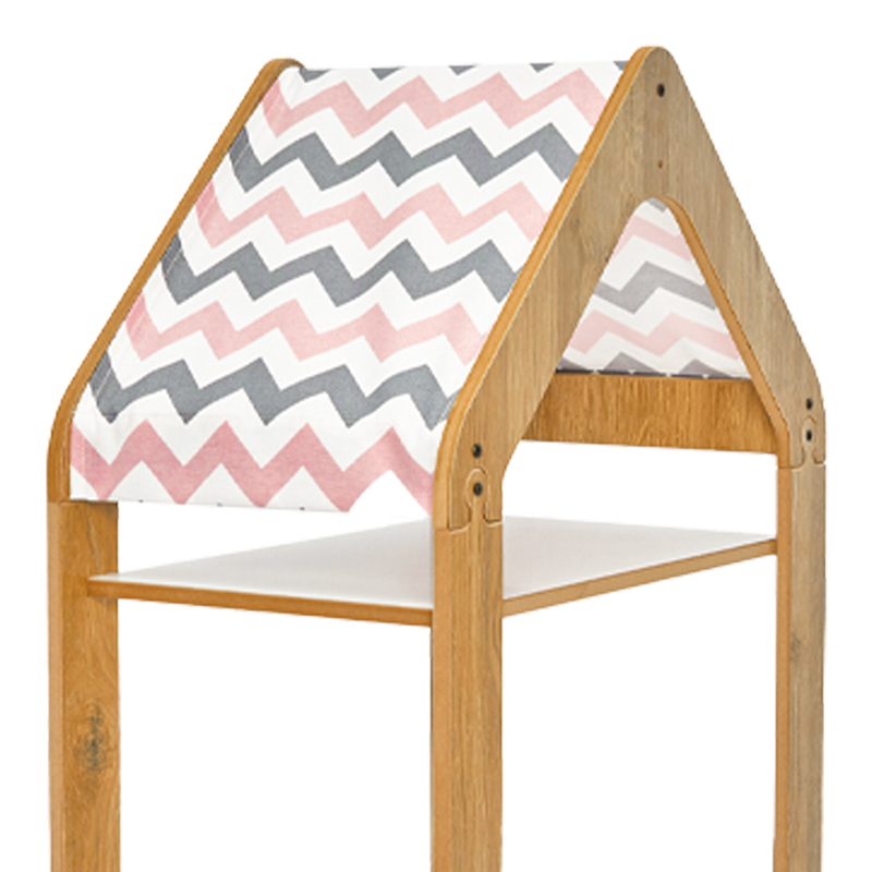 Ραφιέρα τ. Montessori Zoilen I pakoworld λευκό-φυσικό-ροζ mdf 50x30x100εκ 3