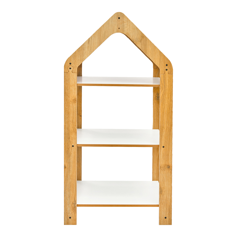 Ραφιέρα τ. Montessori Zoilen I pakoworld λευκό-φυσικό-μπλε mdf 50x30x100εκ 2