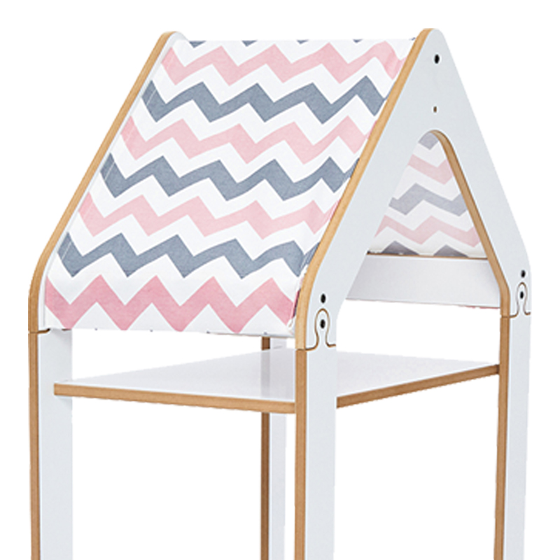 Ραφιέρα τ. Montessori Zoilen I pakoworld λευκό-ροζ mdf 50x30x100εκ 3