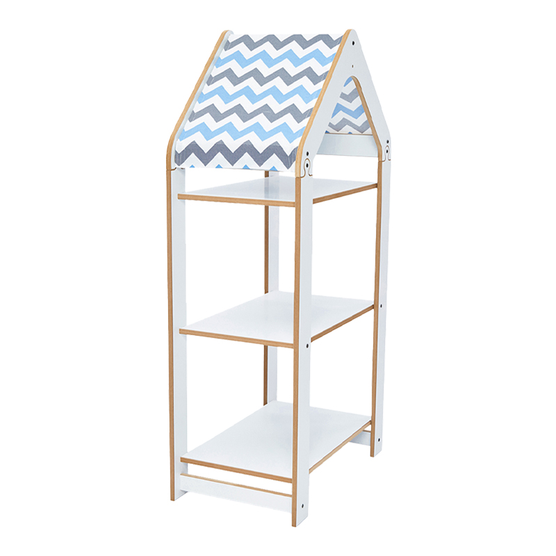 Ραφιέρα τ. Montessori Zoilen I pakoworld λευκό-μπλε mdf 50x30x100εκ 1