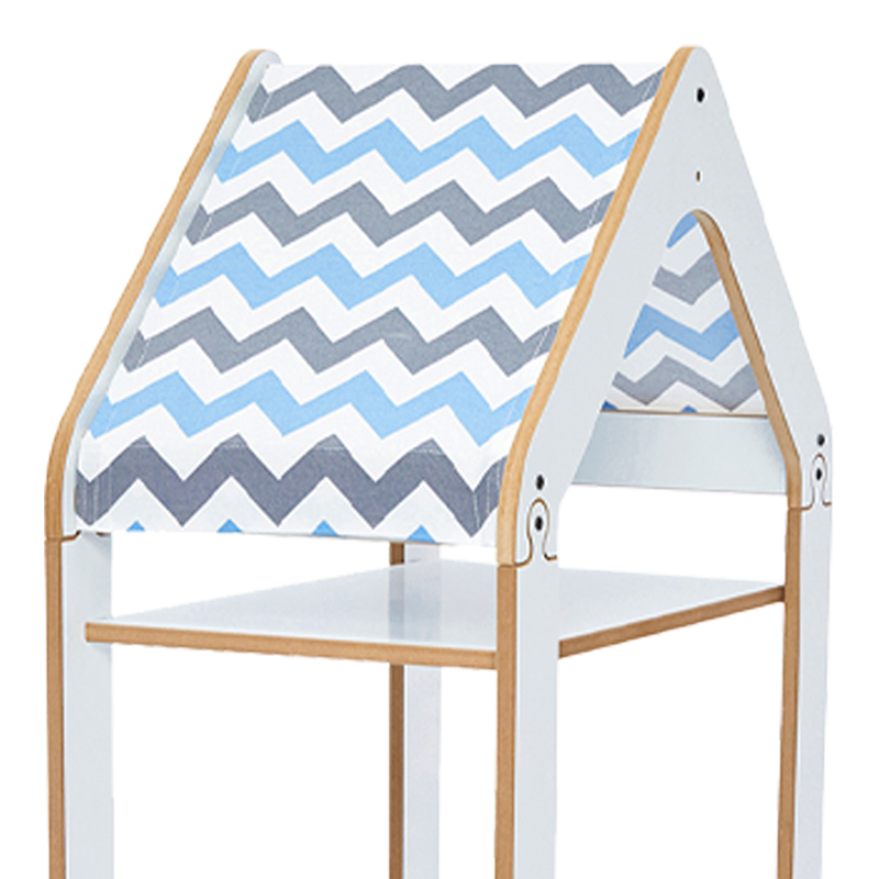 Ραφιέρα τ. Montessori Zoilen I pakoworld λευκό-μπλε mdf 50x30x100εκ 4