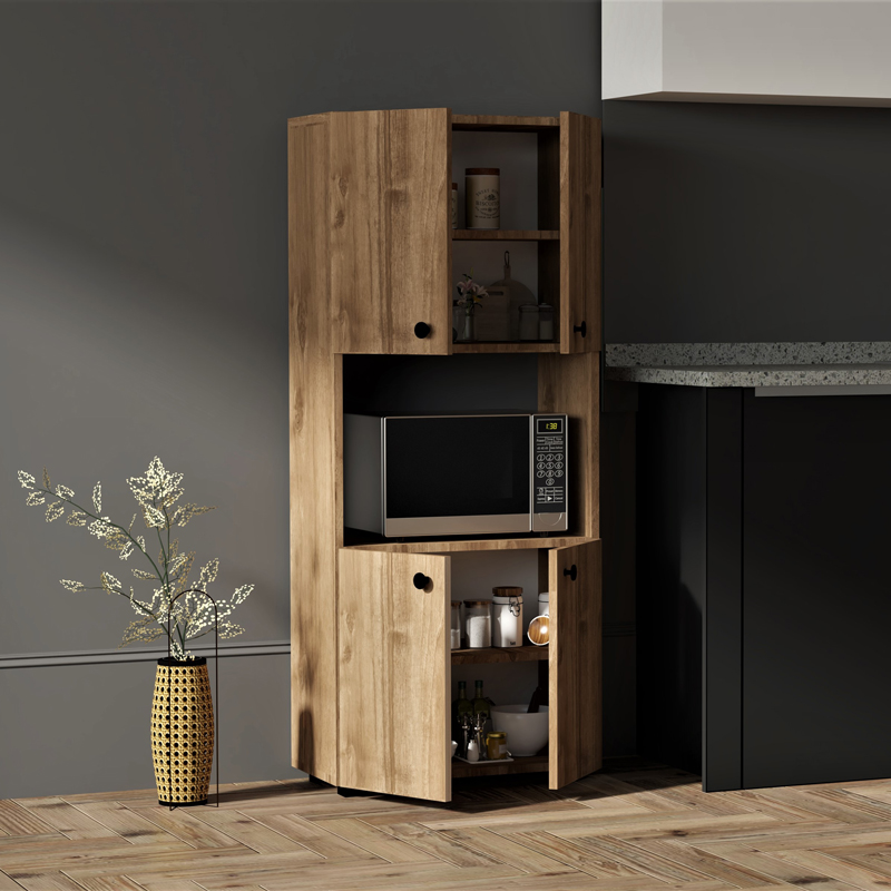 Στήλη Guzel pakoworld σε καρυδί απόχρωση 60x31.4x140εκ 2