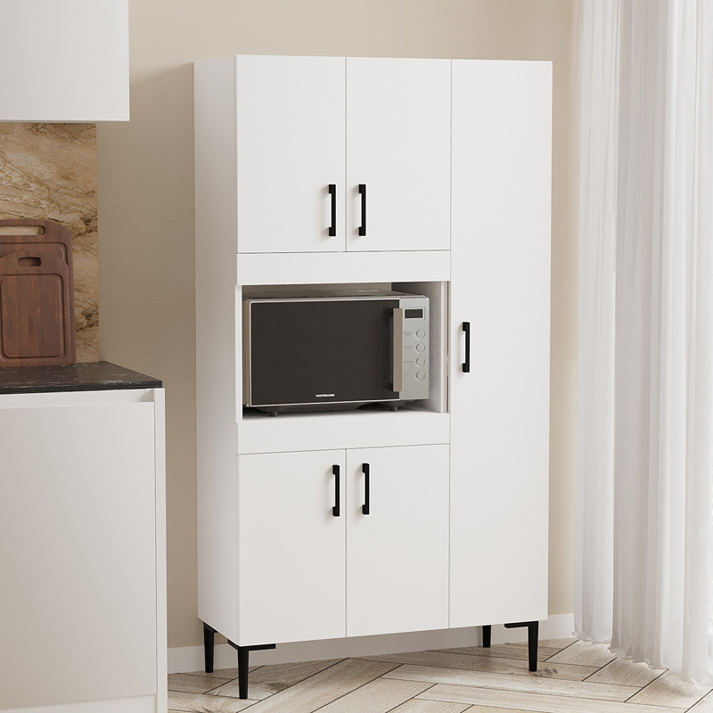 Ντουλάπια κουζίνας Defne pakoworld σε λευκή απόχρωση 89x37.5x160εκ 2