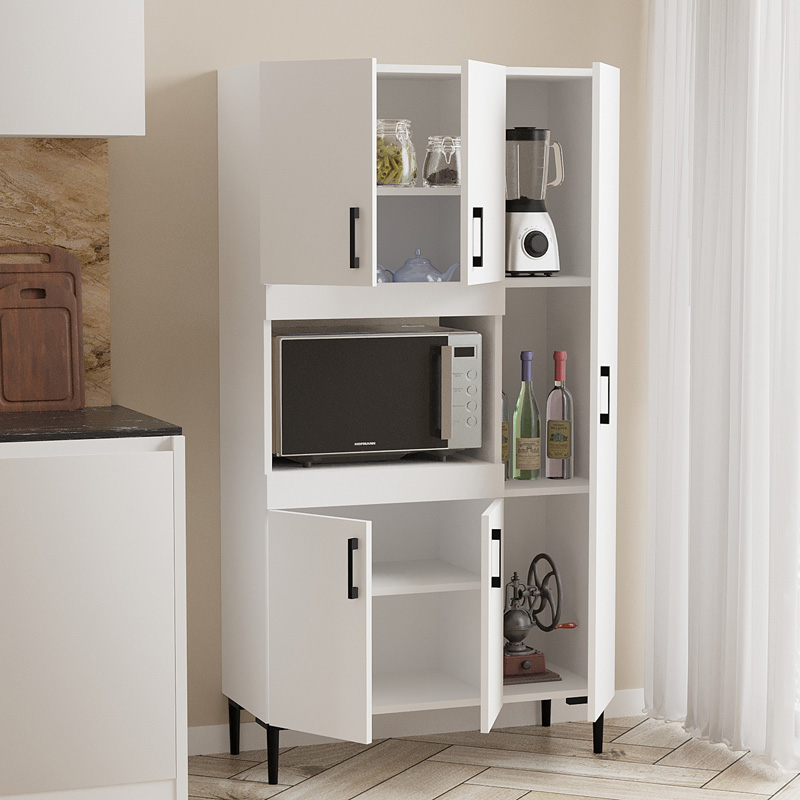 Ντουλάπια κουζίνας Defne pakoworld σε λευκή απόχρωση 89x37.5x160εκ 3