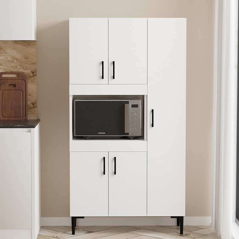 Ντουλάπια κουζίνας Defne pakoworld σε λευκή απόχρωση 89x37.5x160εκ 4