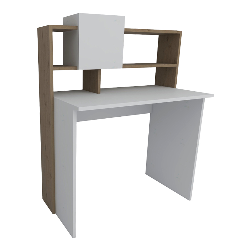 Γραφείο εργασίας Koogi pakoworld σε oak-λευκή απόχρωση 94x60x118εκ 1
