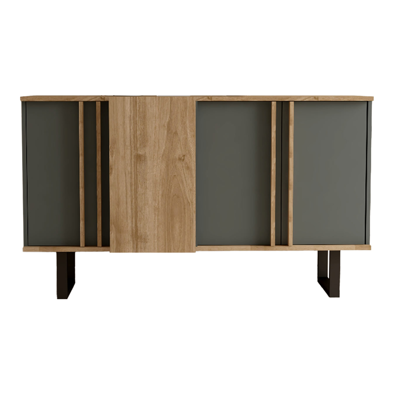 Μπουφές Amanda I pakoworld σε ανθρακί-καρυδί απόχρωση 160x74x79εκ 3