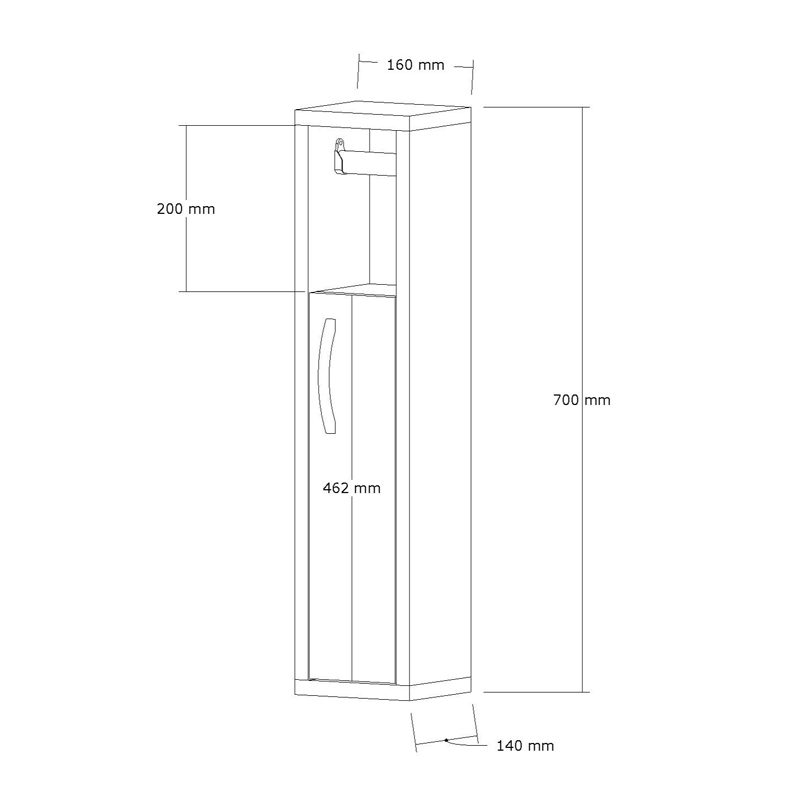 Ντουλάπι-στήλη Μaretto pakoworld σε sonoma απόχρωση 16x14x70εκ 4