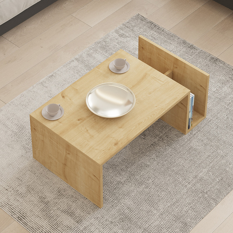 Τραπέζι σαλονιού Poko pakoworld σε oak απόχρωση 86.8x50x32,4εκ 3