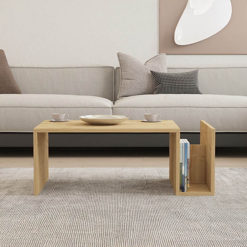 Τραπέζι σαλονιού Poko pakoworld σε oak απόχρωση 86.8x50x32,4εκ 4