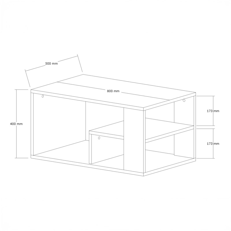 Τραπέζι σαλονιού Sobu pakoworld σε oak απόχρωση 80x50x40εκ 6