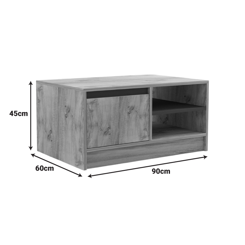 Τραπέζι σαλονιού Narli pakoworld σε sonoma απόχρωση 90x60x45εκ 6