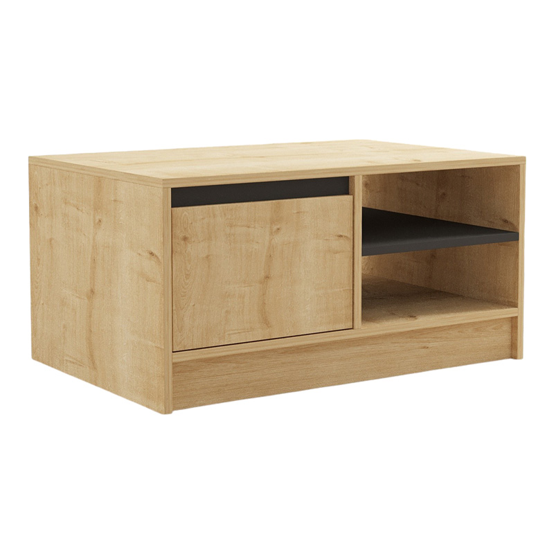 Τραπέζι σαλονιού Narli pakoworld σε oak απόχρωση 90x60x45εκ 1
