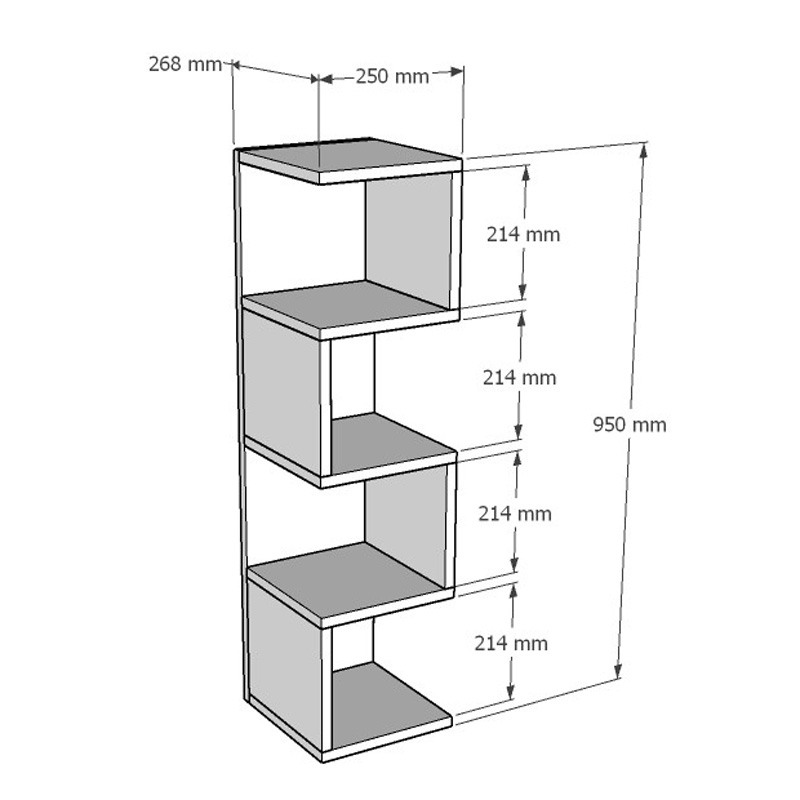 Ραφιέρα επιδαπέδια Pratel pakoworld σε oak απόχρωση 25x27x95εκ 6