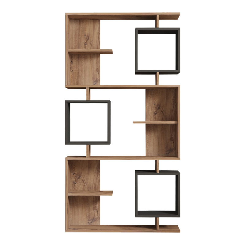 Βιβλιοθήκη Cubix pakoworld σε sonoma-ανθρακί απόχρωση 90x24,6x171,90εκ 5