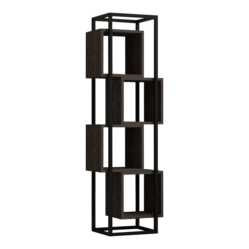 Βιβλιοθήκη Gridur pakoworld σε σκούρο καρυδί απόχρωση 44x29x140εκ 1