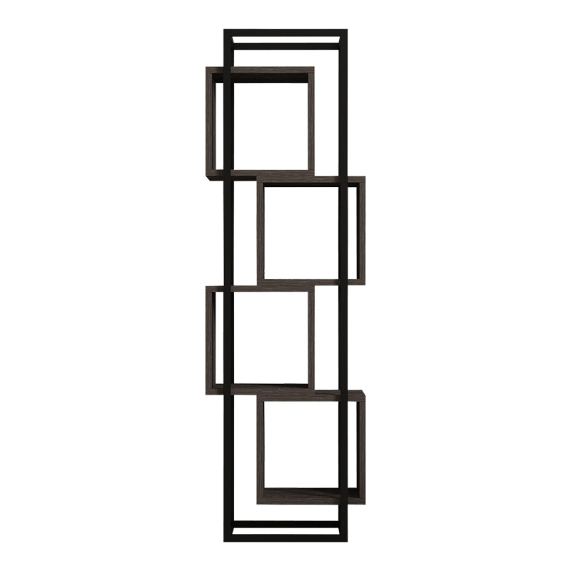 Βιβλιοθήκη Gridur pakoworld σε σκούρο καρυδί απόχρωση 44x29x140εκ 4