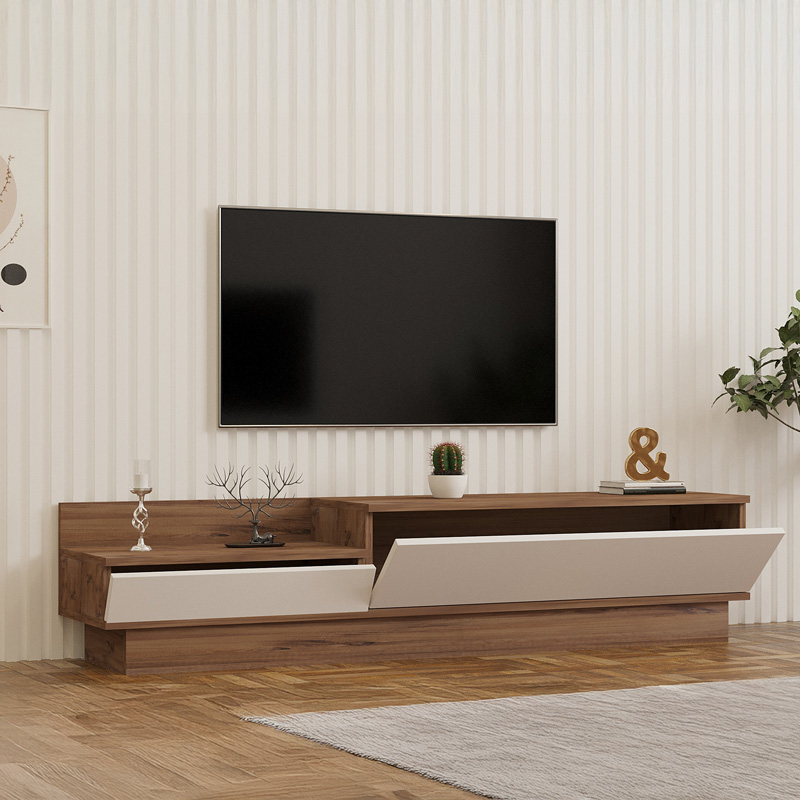 Έπιπλο τηλεόρασης Eclipse pakoworld σε κρεμ-oak απόχρωση 160x35x35εκ 3
