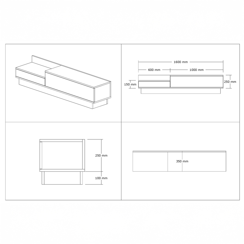 Έπιπλο τηλεόρασης Eclipse pakoworld σε κρεμ-oak απόχρωση 160x35x35εκ 6