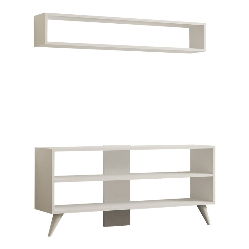 Σύνθετο σαλονιού Prestige pakoworld σε λευκή απόχρωση 120x29,6x50εκ 1