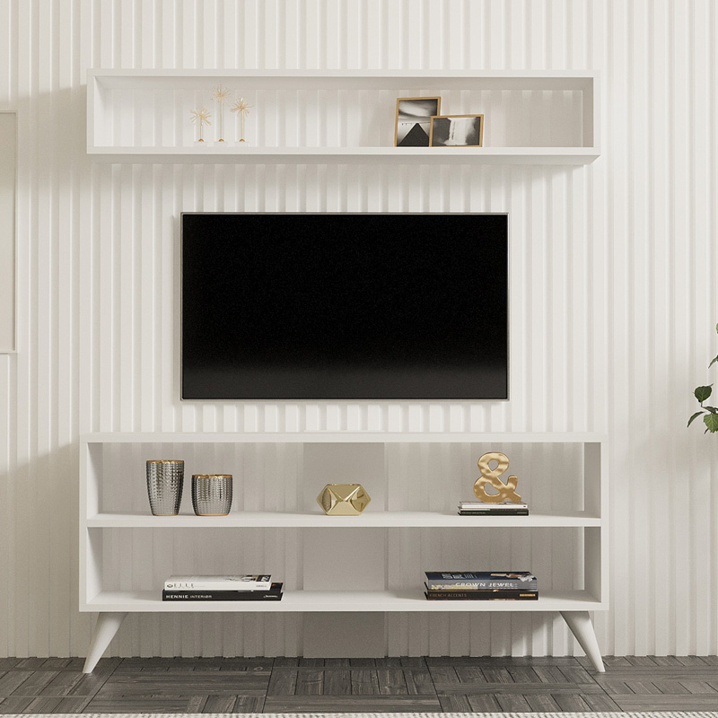 Σύνθετο σαλονιού Prestige pakoworld σε λευκή απόχρωση 120x29,6x50εκ 3
