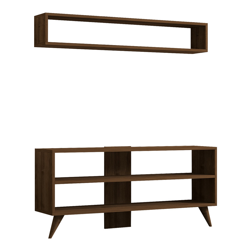 Σύνθετο σαλονιού Prestige pakoworld σε καρυδί απόχρωση 120x29,6x50εκ 1