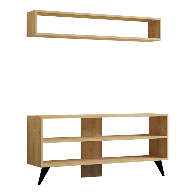 Σύνθετο σαλονιού Prestige pakoworld σε oak απόχρωση 120x29,6x50εκ 1