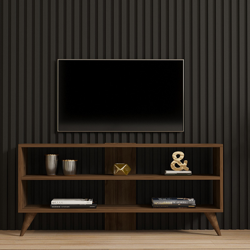 Έπιπλο τηλεόρασης Prestige pakoworld σε καρυδί απόχρωση 120x29,6x50εκ 3